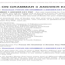 Focus grammar 4 answer key