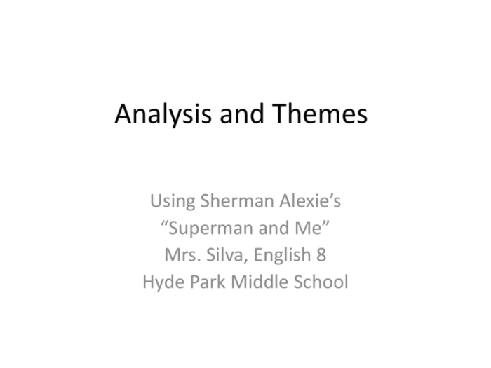 Summary of superman and me by sherman alexie